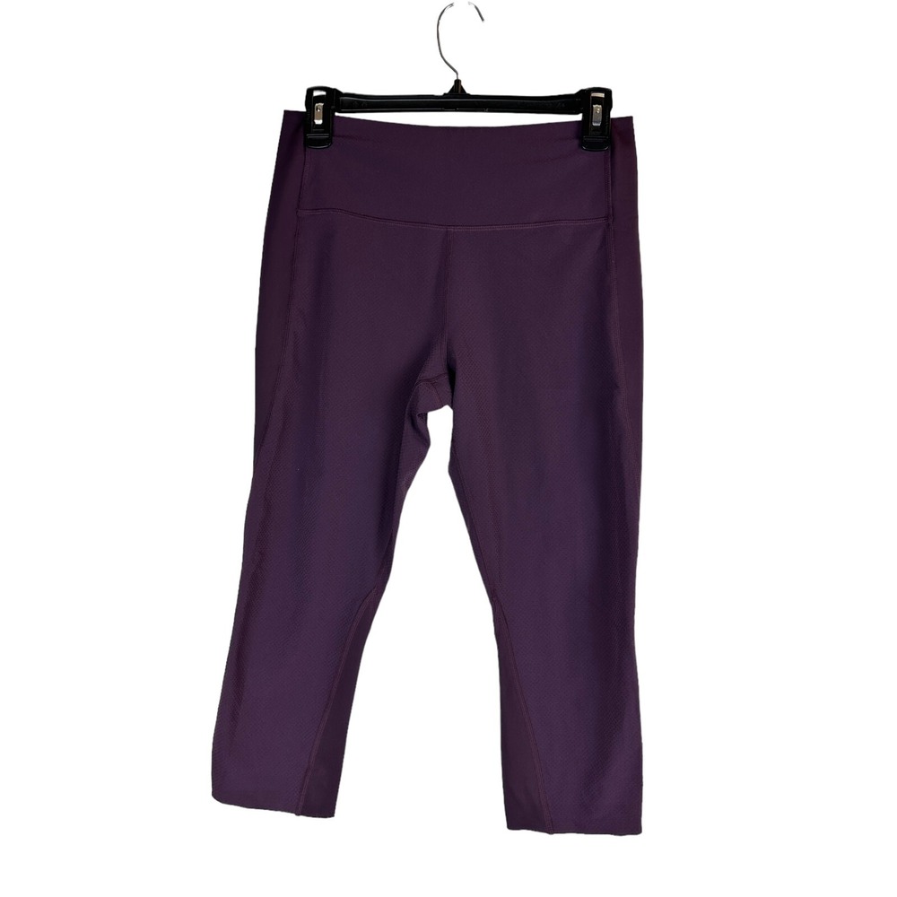✨2/$20 Athleta Ultimate Dobby Crop Pant Pocket Athletic Textured Purple SP Small - Picture 4 of 16